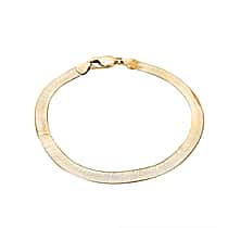 9K Yellow Gold Python Herringbone Bracelet (Size - 7.5) with Lobster Clasp