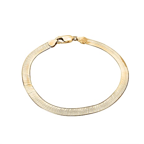RACHEL GALLEY - 9K Yellow Gold Python Herringbone Bracelet (Size - 7.5)