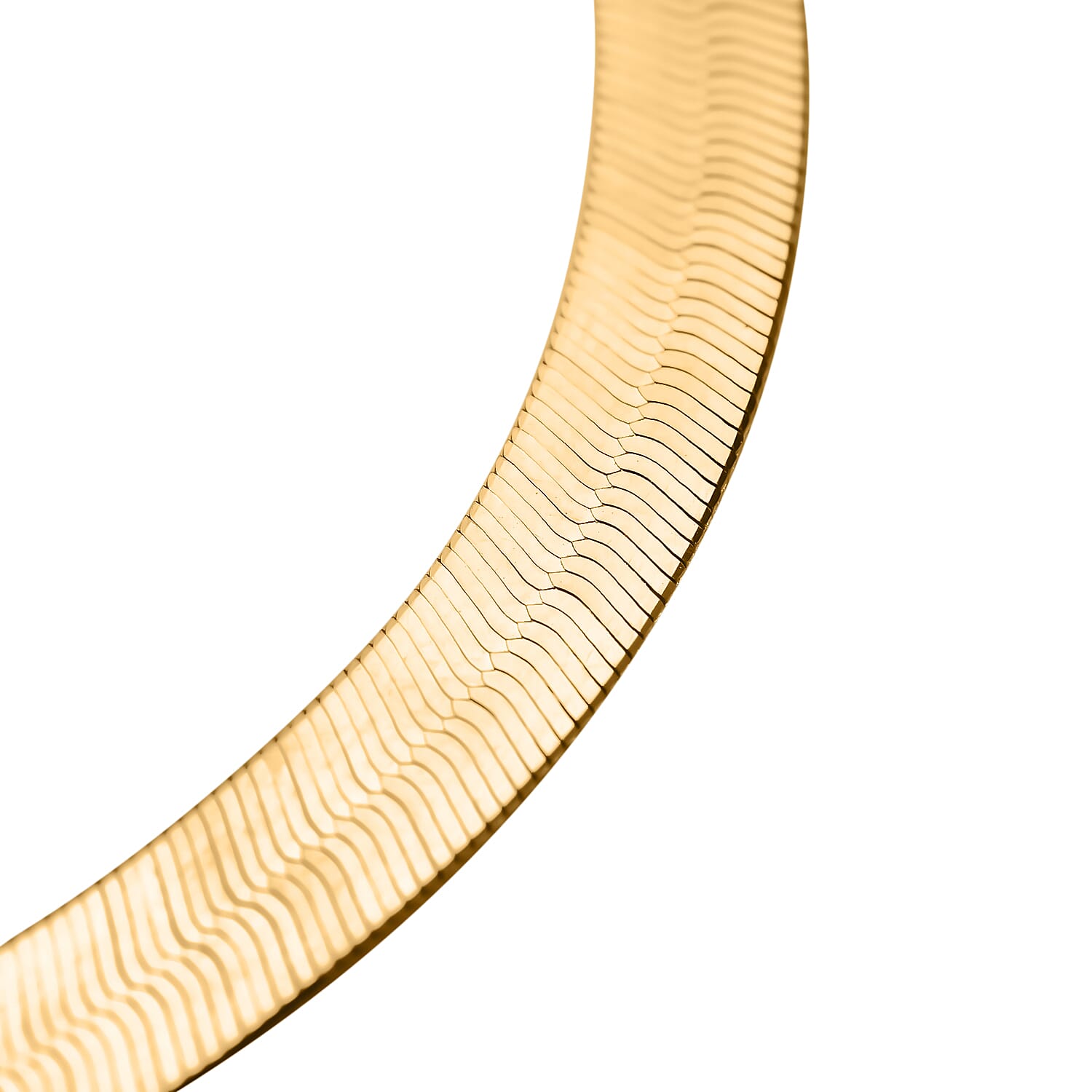 RACHEL GALLEY - 9K Yellow Gold Python Herringbone Bracelet (Size - 7.5)