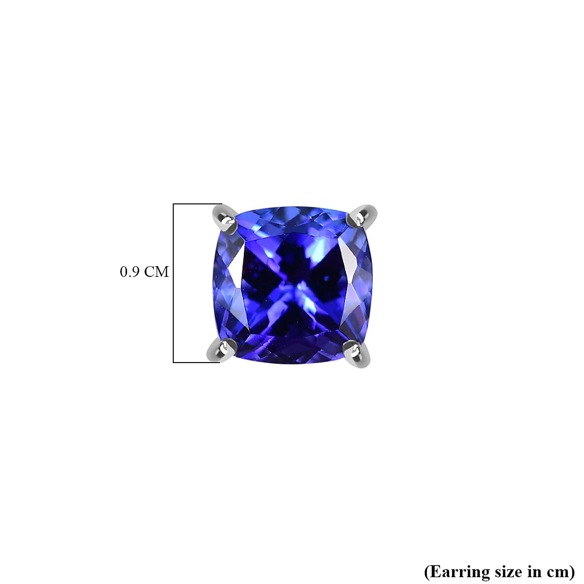 RHAPSODY 950 Platinum AAAA Tanzanite Solitaire Stud Screw Back Earring 4.95 Ct