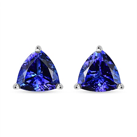 RHAPSODY AAAA Tanzanite Solitaire Stud Earrings in 950 Platinum 5.01 Ct