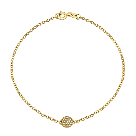 9K Yellow Gold Diamond Charms Bracelet (Size - 7)