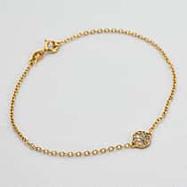 9K Yellow Gold Diamond Cluster Bracelet (Size - 7) with Spring Clasp