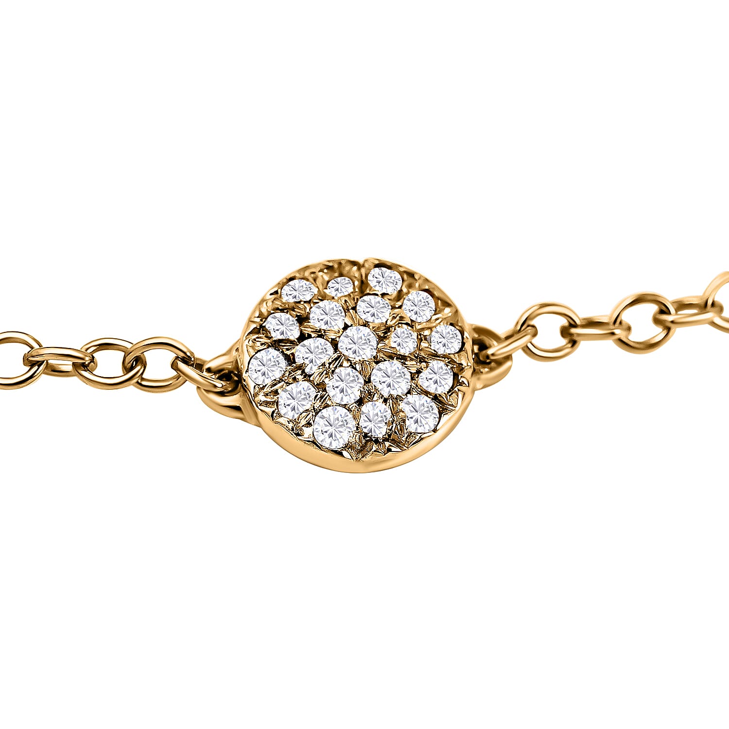 9K Yellow Gold Diamond Charms Bracelet (Size - 7)