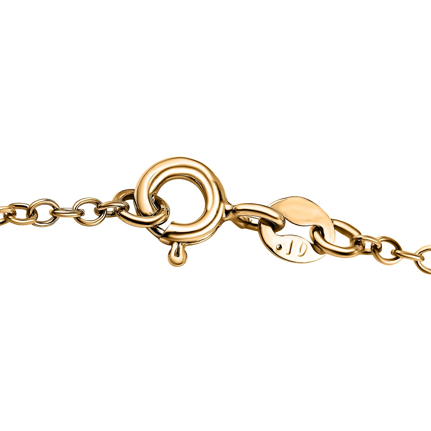 9K Yellow Gold Diamond Charms Bracelet (Size - 7)