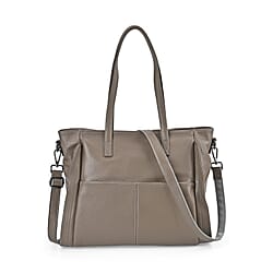Premium Full Grain 100% Genuine Leather Tote Bag - Tan