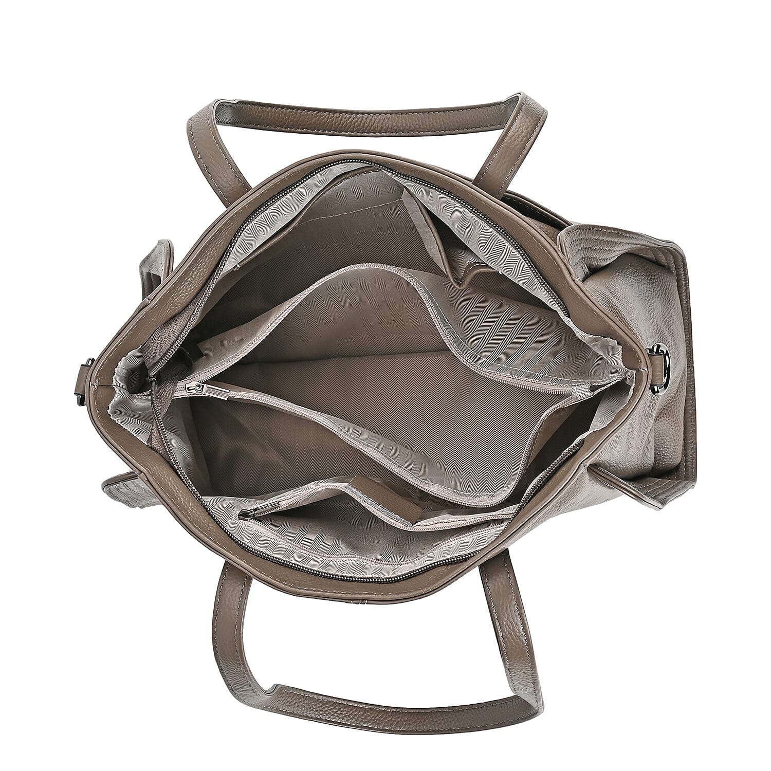 Premium Full Grain 100% Genuine Leather Tote Bag - Grey