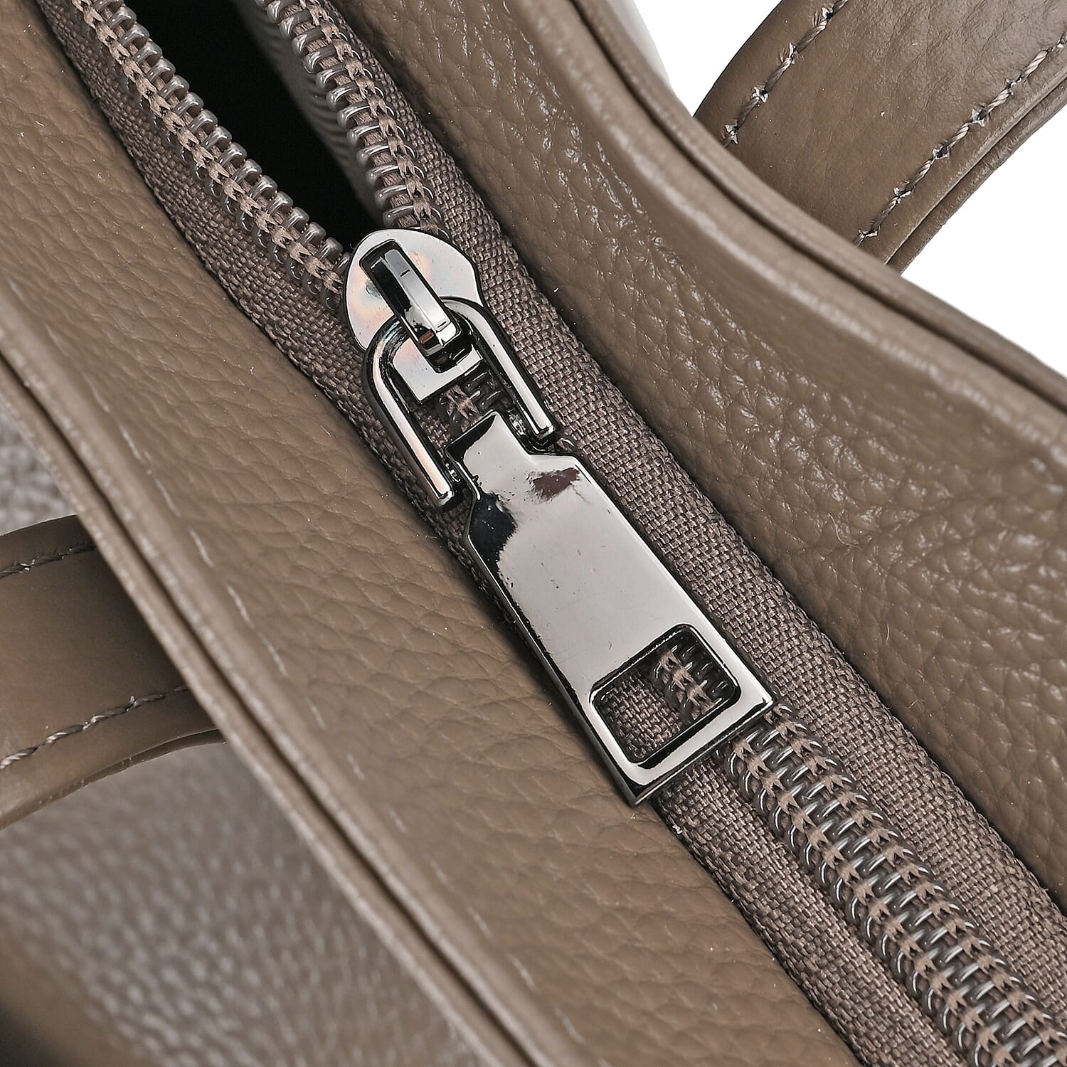 Premium Full Grain 100% Genuine Leather Tote Bag - Grey