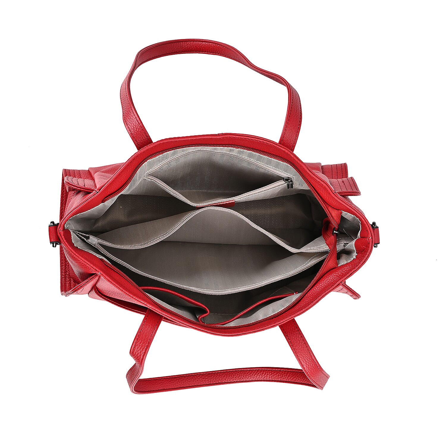 Premium Full Grain 100% Genuine Leather Tote Bag - Burgundy