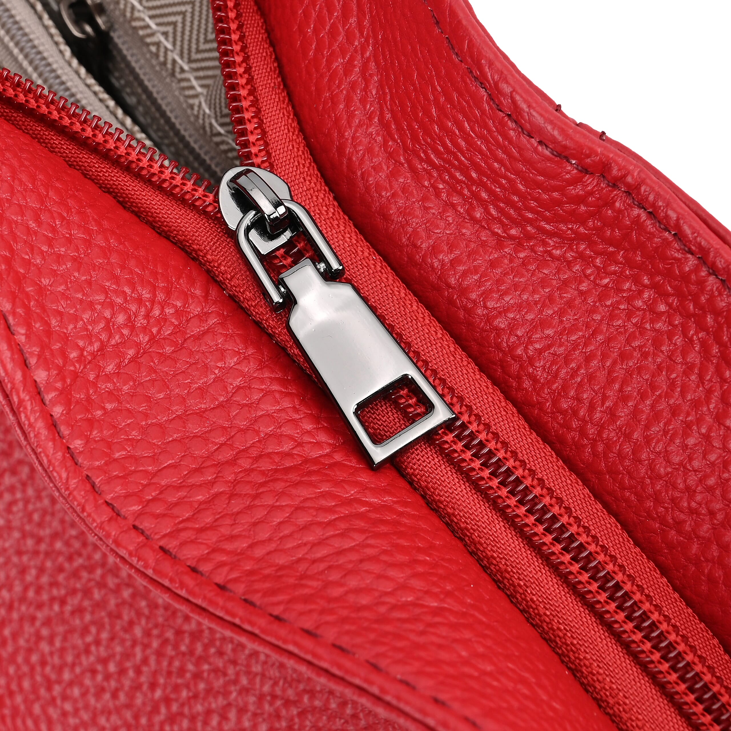 Premium Full Grain 100% Genuine Leather Tote Bag - Burgundy