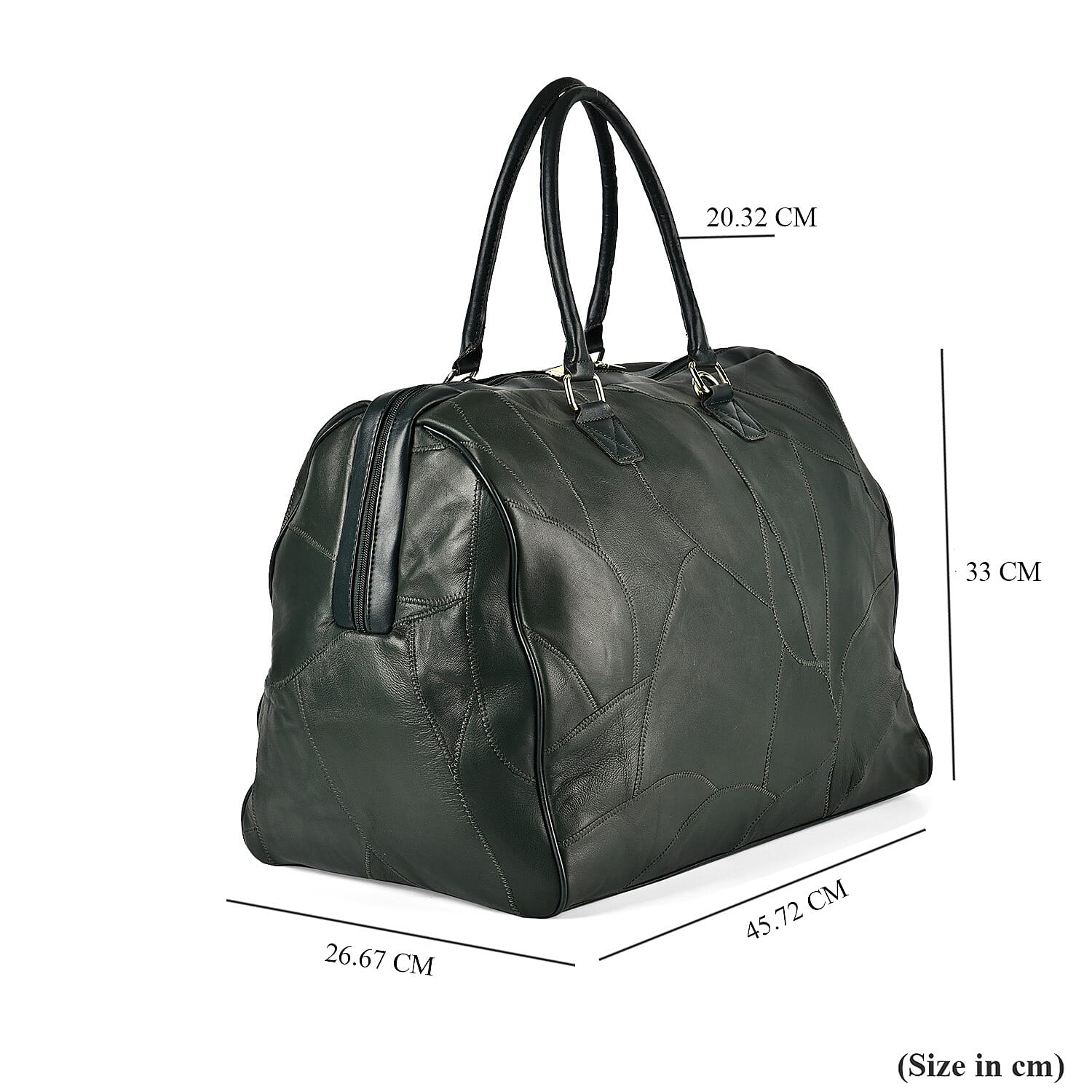 CLOSEOUT OFFER - 100% Genuine Leather DUFFLE Bag With Detachable Shoulder Strap - Green