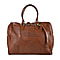 Closeout Deal - Genuine Leather Travel Bag with Shoulder Strap - Brown