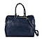 Closeout Deal - Genuine Leather Travel Bag with Shoulder Strap - Blue