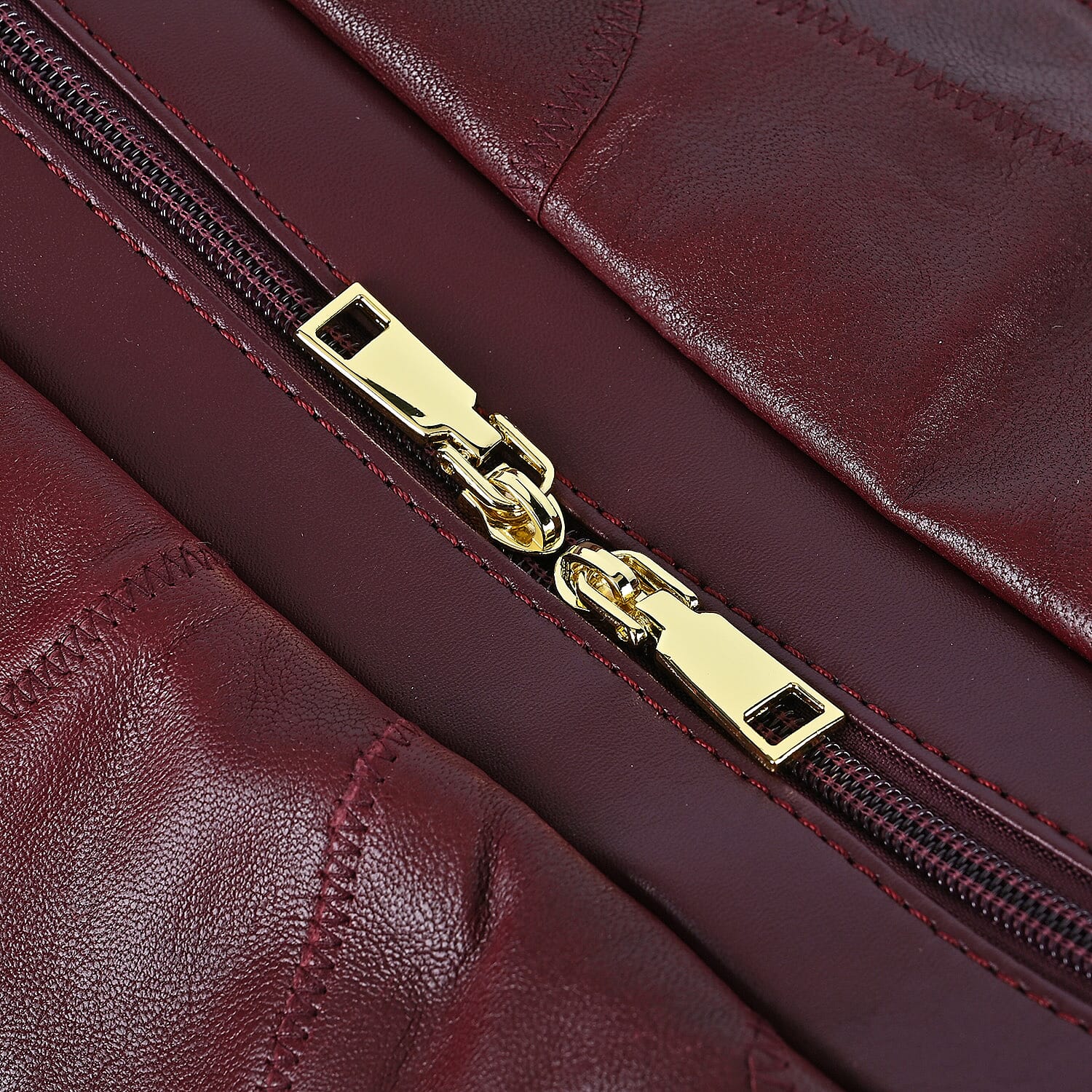 100% Genuine Leather DUFFLE Bag With Detachable Shoulder Strap - Burgundy