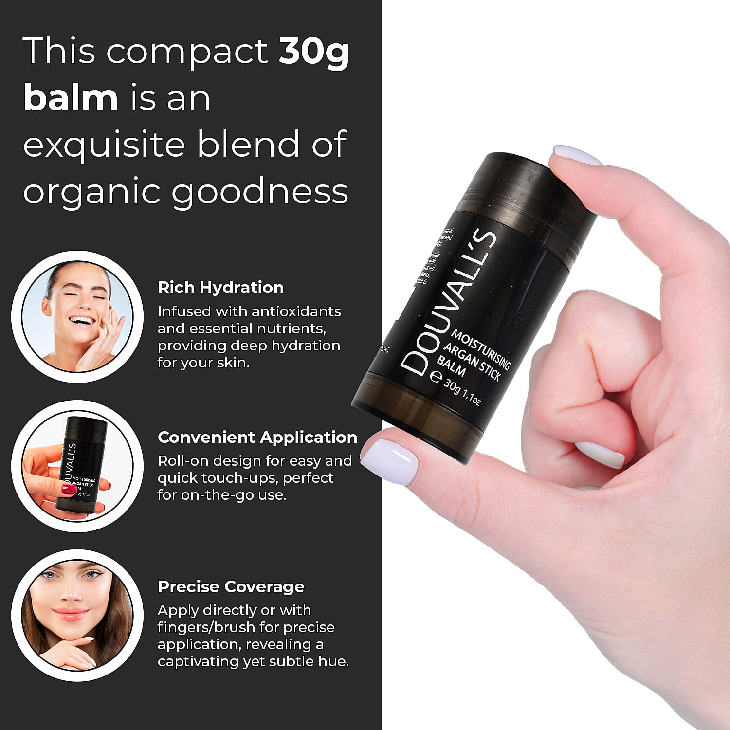 Douvalls Argan Colour Stick Balm (30g) - Smoked Plum