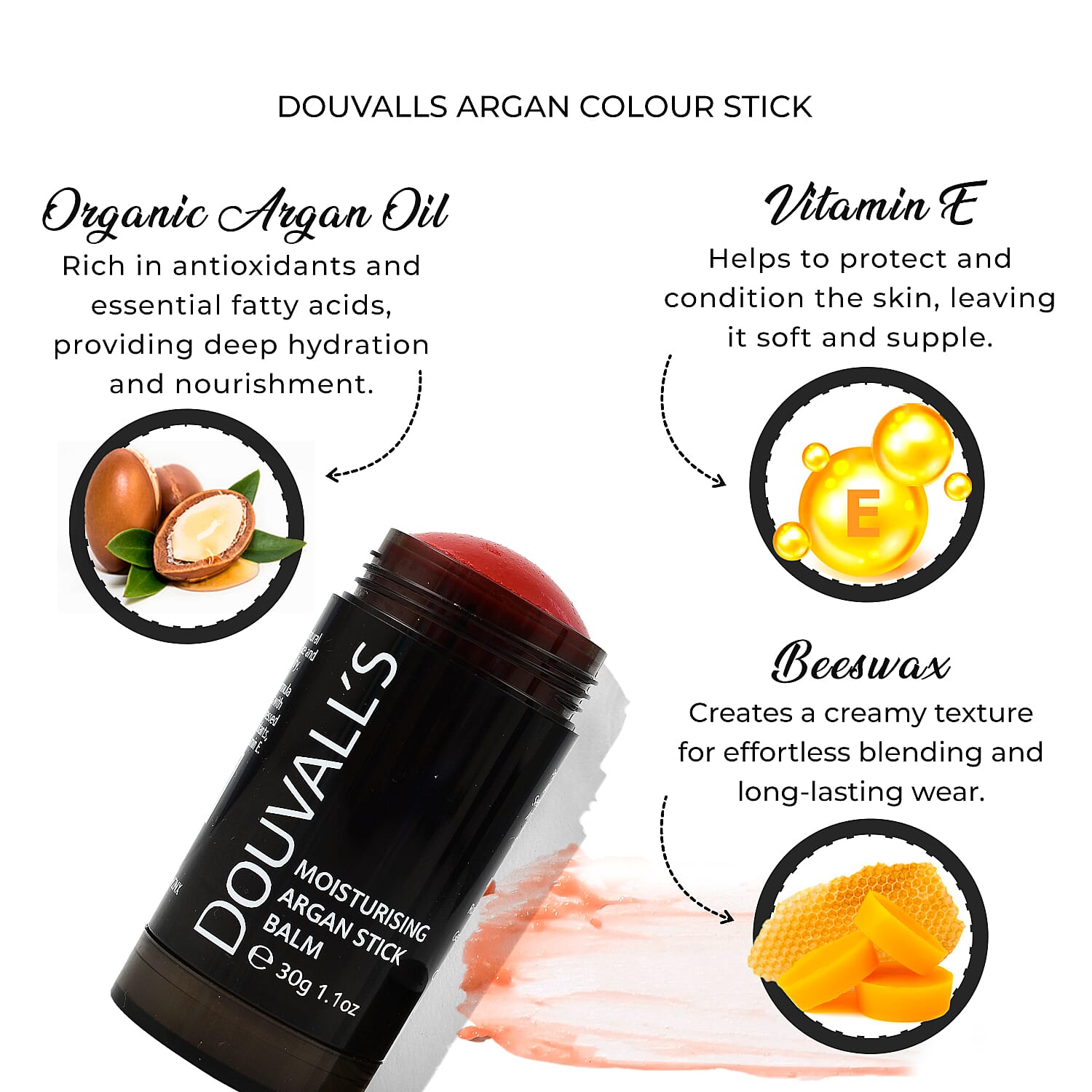 Douvalls Argan Colour Stick Balm (30g) - Some Like It Hot