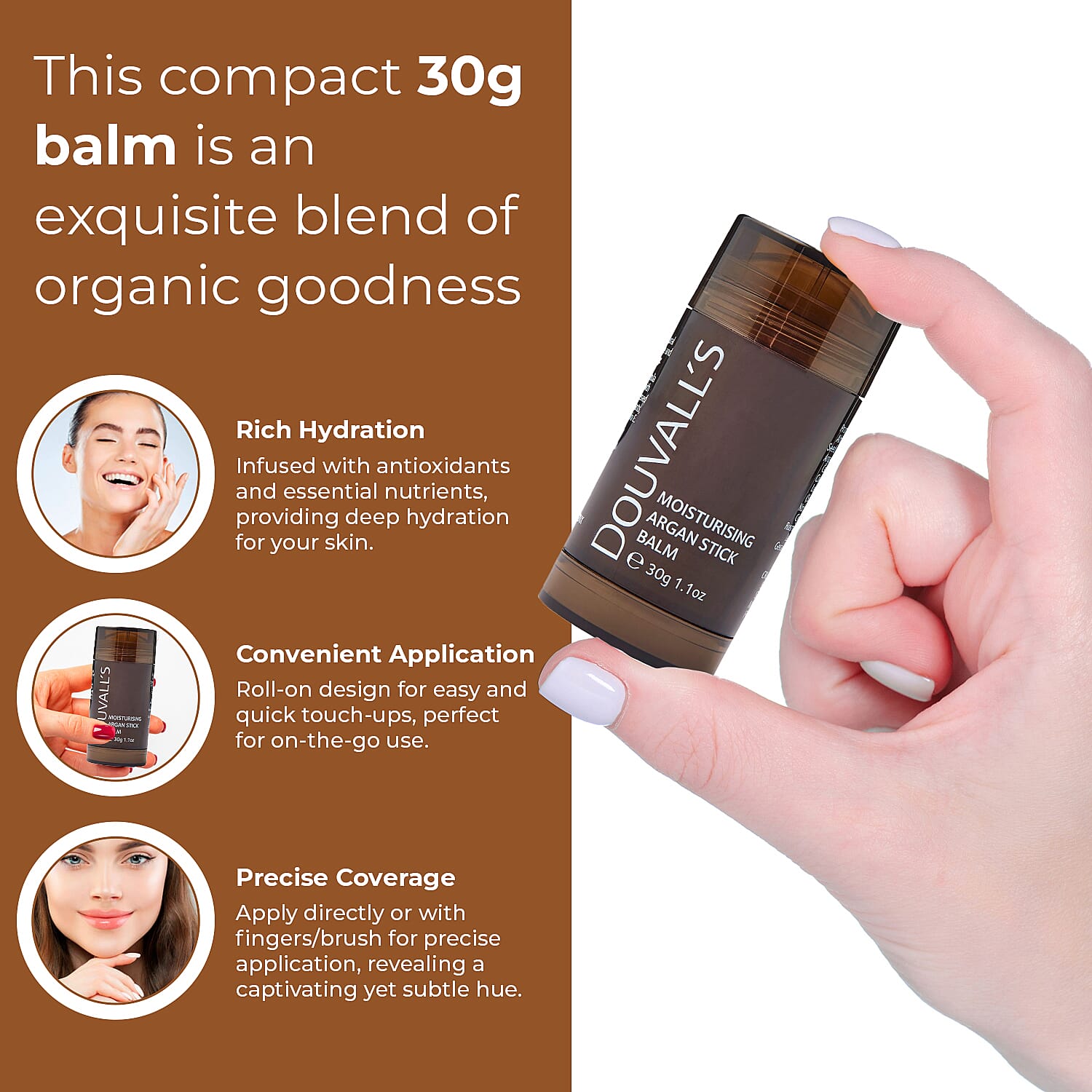 Douvalls Argan Colour Stick Balm (30g) - Wild Honey