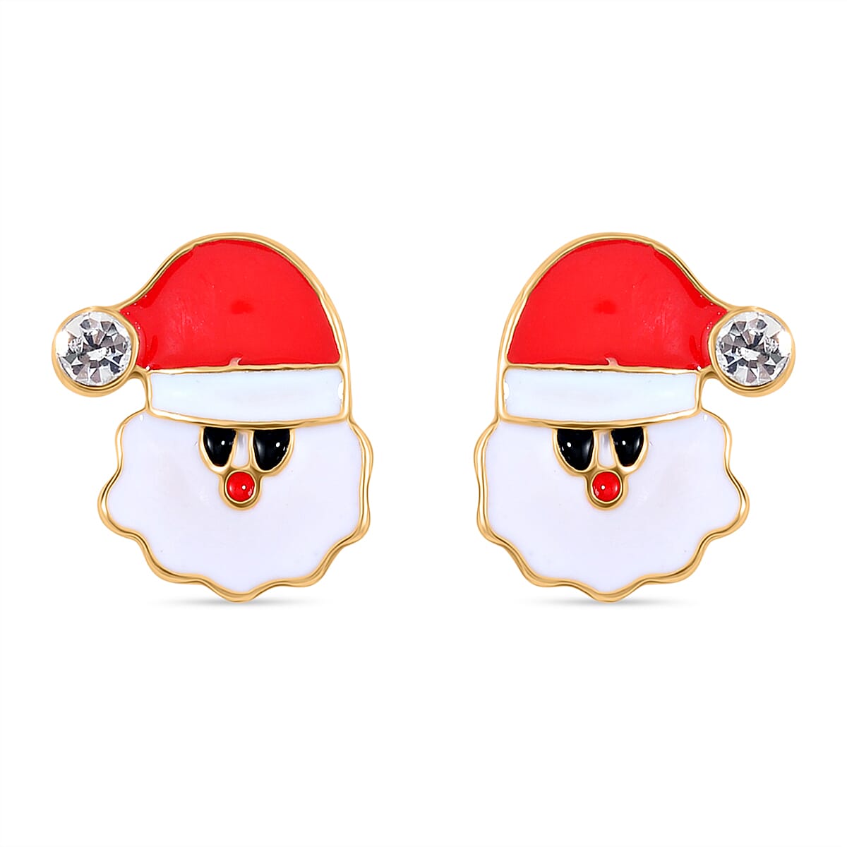 White Crystal Earring With Push Back 0.01 Ct