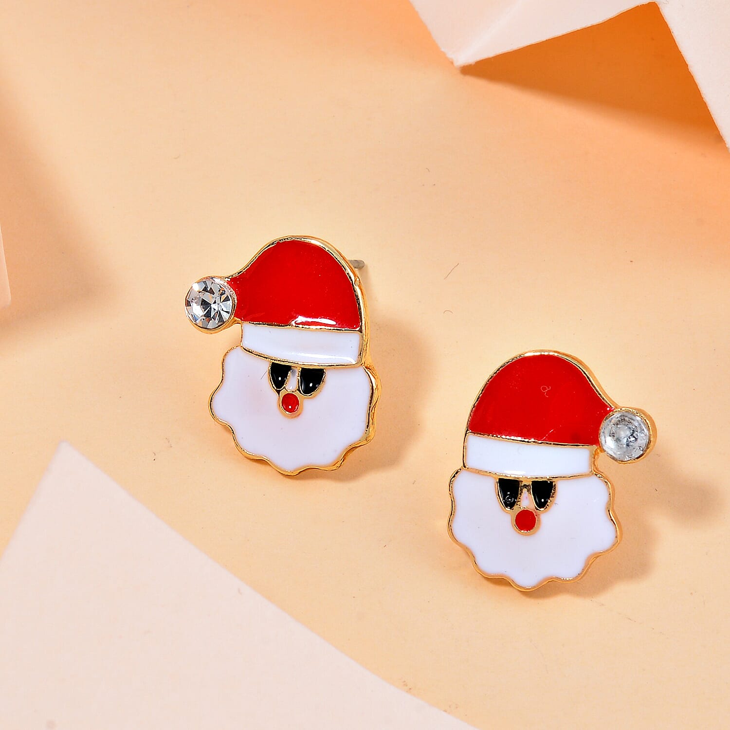 White Crystal Earring With Push Back 0.01 Ct