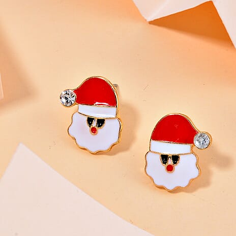 White Crystal Earring With Push Back 0.01 Ct