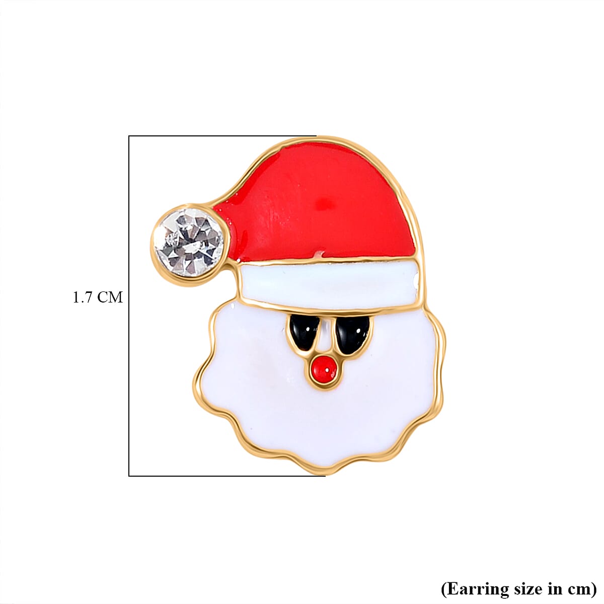 White Crystal Earring With Push Back 0.01 Ct