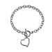 Designer CLOSEOUT - Belcher Link T-Bar Toggle Clasp Heart Charm Rose Gold Plated Bracelet (Size 8)