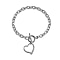 Designer CLOSEOUT - Belcher Link T-Bar Toggle Clasp Heart Charm Bracelet (Size 8)