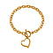 Designer CLOSEOUT - Belcher Link T-Bar Toggle Clasp Heart Charm Rose Gold Plated Bracelet (Size 8)