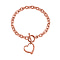 Designer CLOSEOUT - Belcher Link T-Bar Toggle Clasp Heart Charm Gold Plated Bracelet (Size 8)