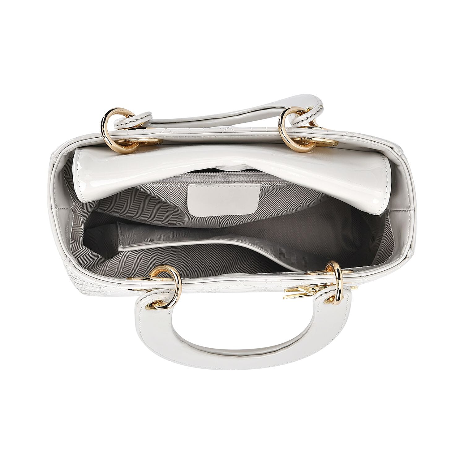 Milan Boutique Closeout - Sumptuous 100% Genuine Leather Quilted Bag - White