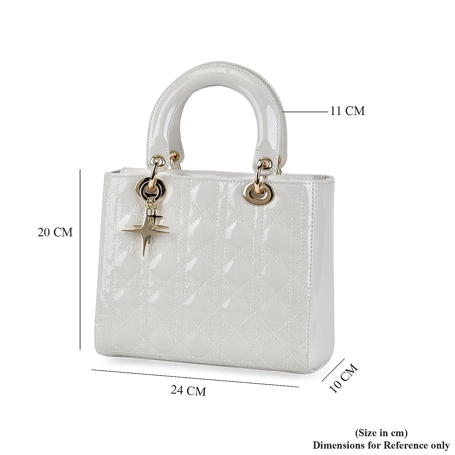 Milan Boutique Closeout - Sumptuous 100% Genuine Leather Quilted Bag - White