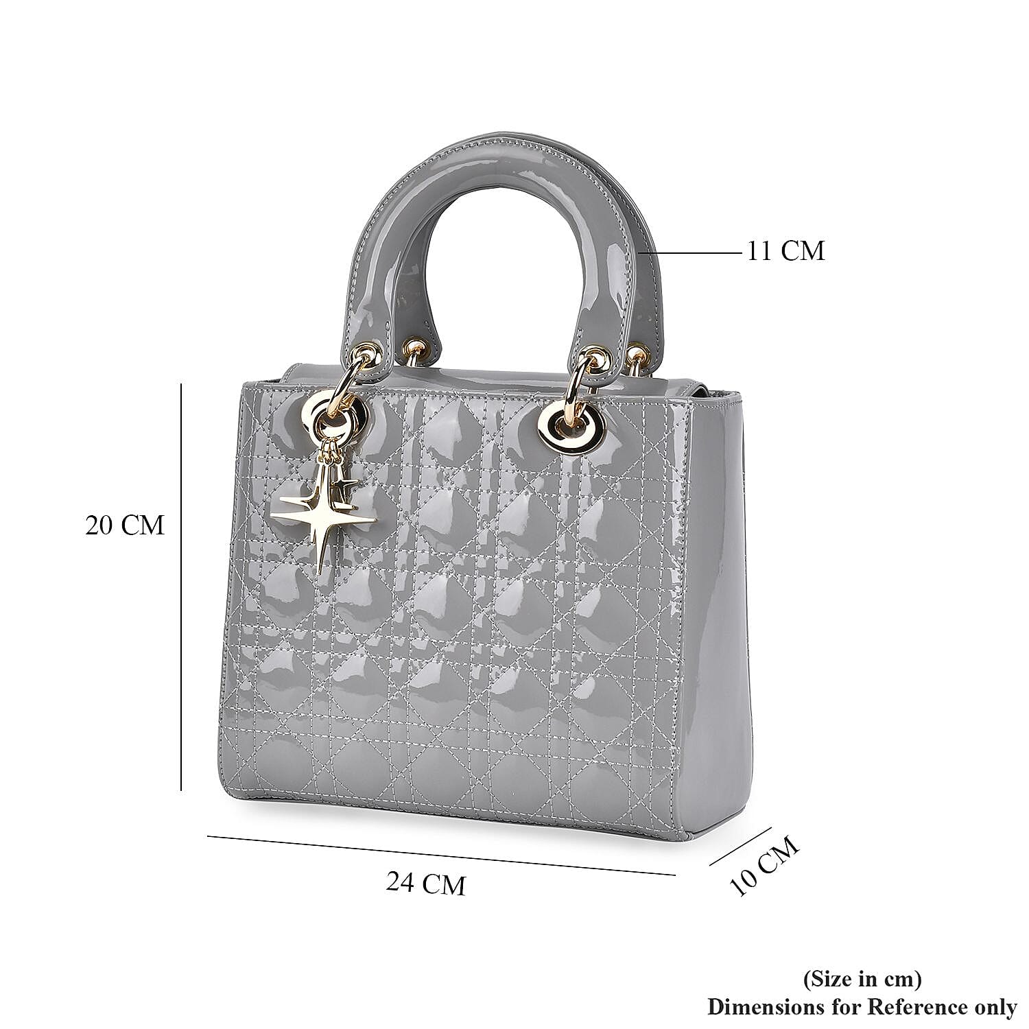 Milan Boutique Closeout - Sumptuous 100% Genuine Leather Quilted Bag - Grey