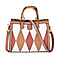 100% Genuine Leather Diamond Pattern Crossbody Bag with Handle Drop (120cm) - Pink