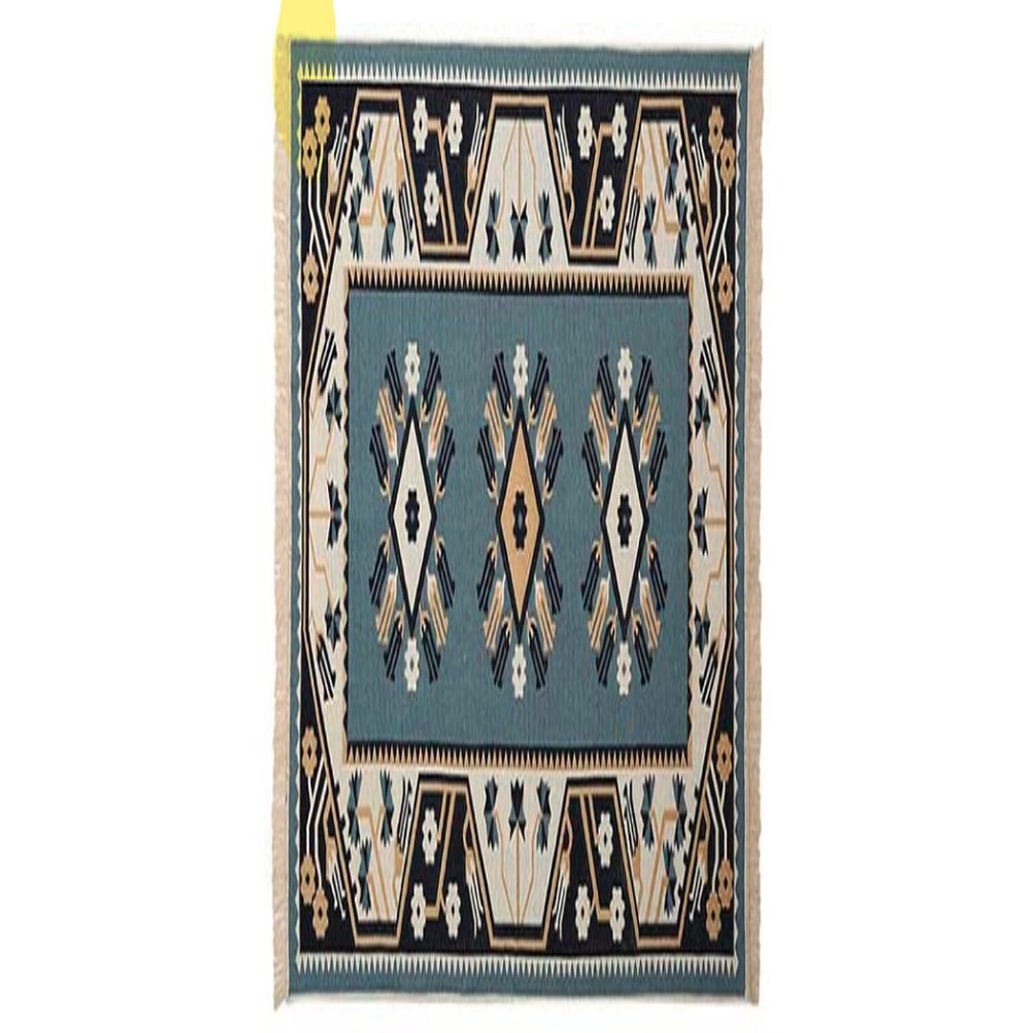 Turkish Authentic & Traditional  Made Kilim Rugs For Living Room, Bedroom, Kitchen, Dining Room (Size 120x80cm) - Blue & Multi