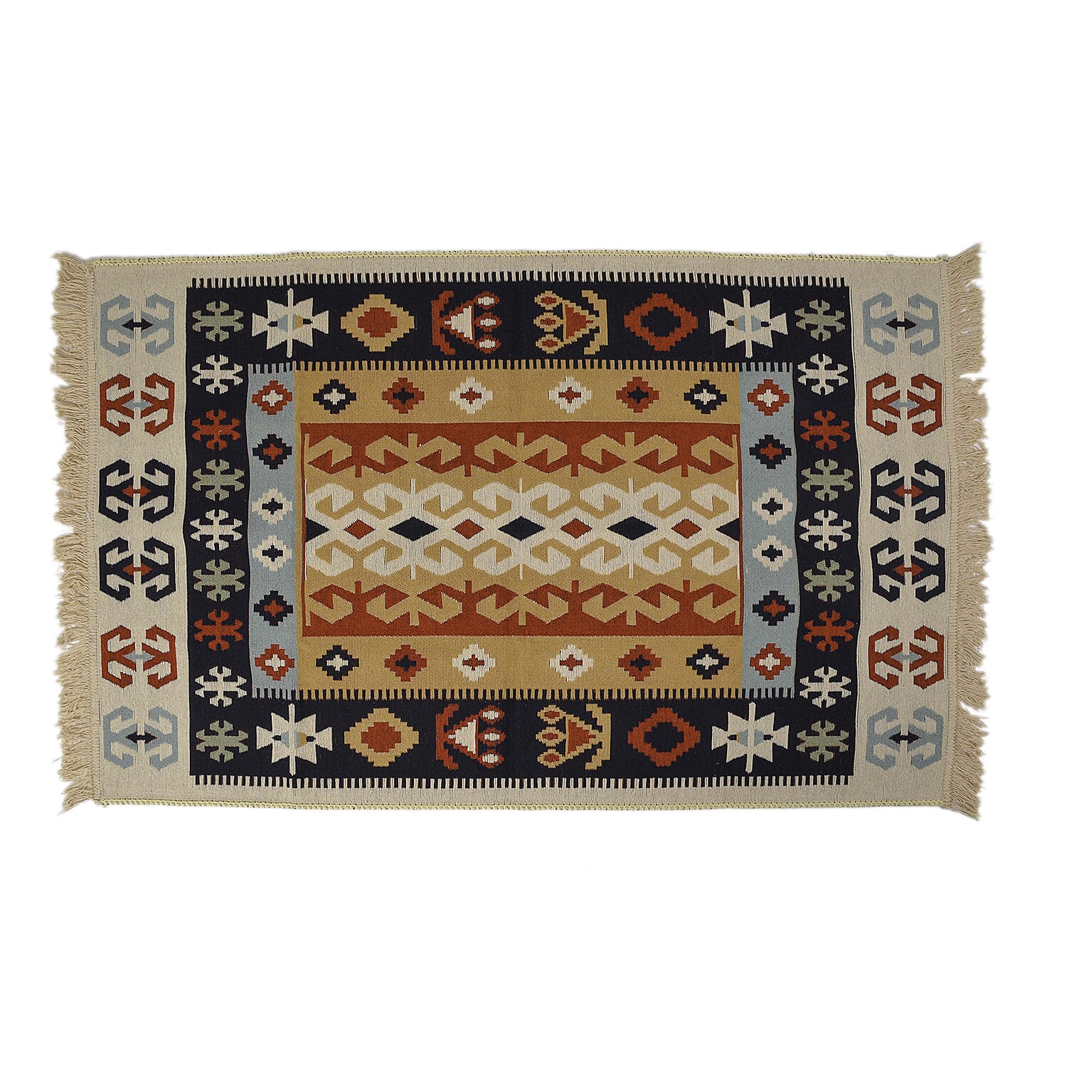 Turkish Authentic - Traditional Made Kilim Rugs For Living Room, Bedroom, Kitchen, Dining Room (Size 120x80cm) - Beige - Multi