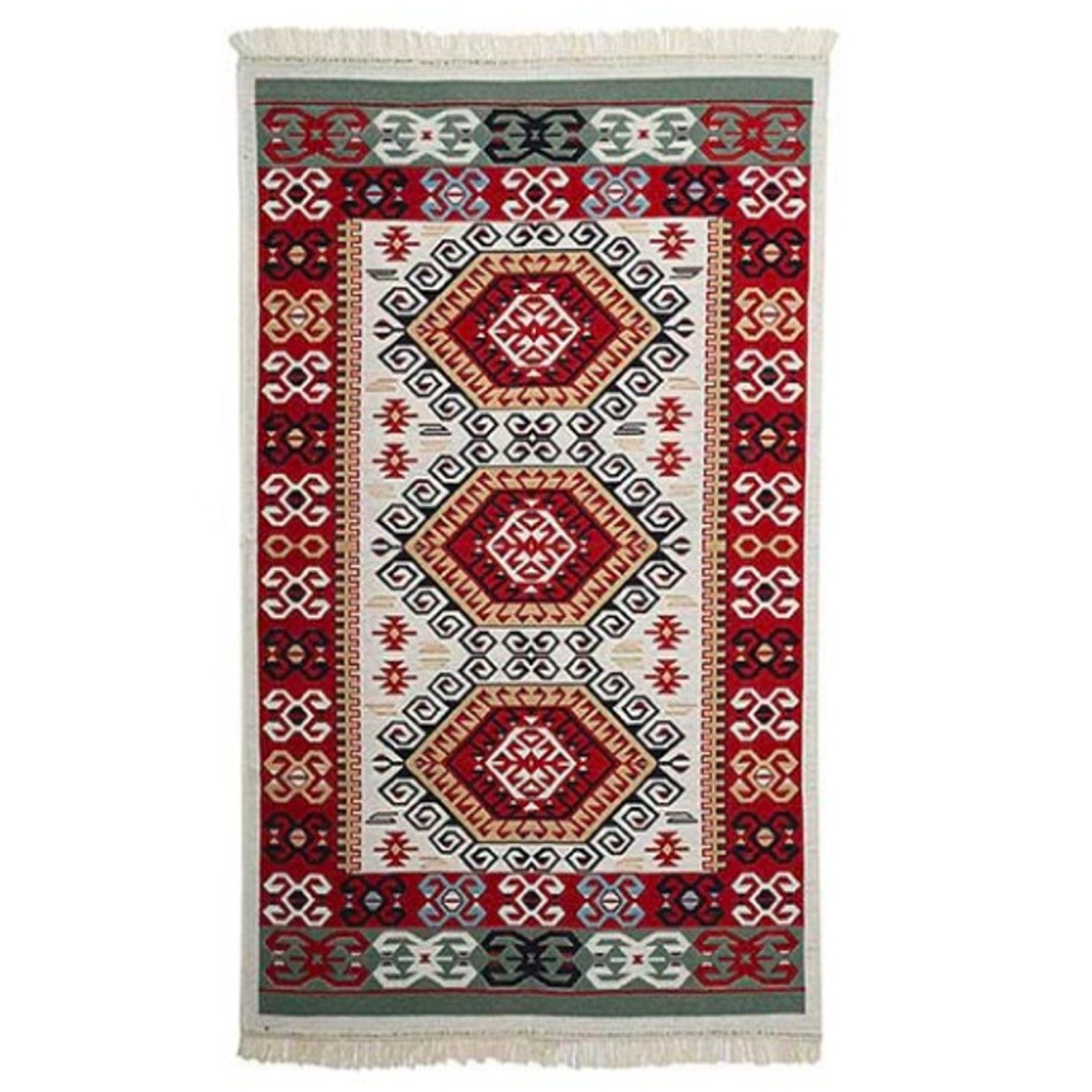 Turkish  Authentic Traditional Machine Made Kilim Rugs (Size 120x80 cm) - Red
