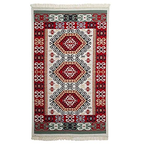 Turkish Authentic Traditional Machine Made Kilim Rugs (Size 120x80 cm) - Beige - Multi