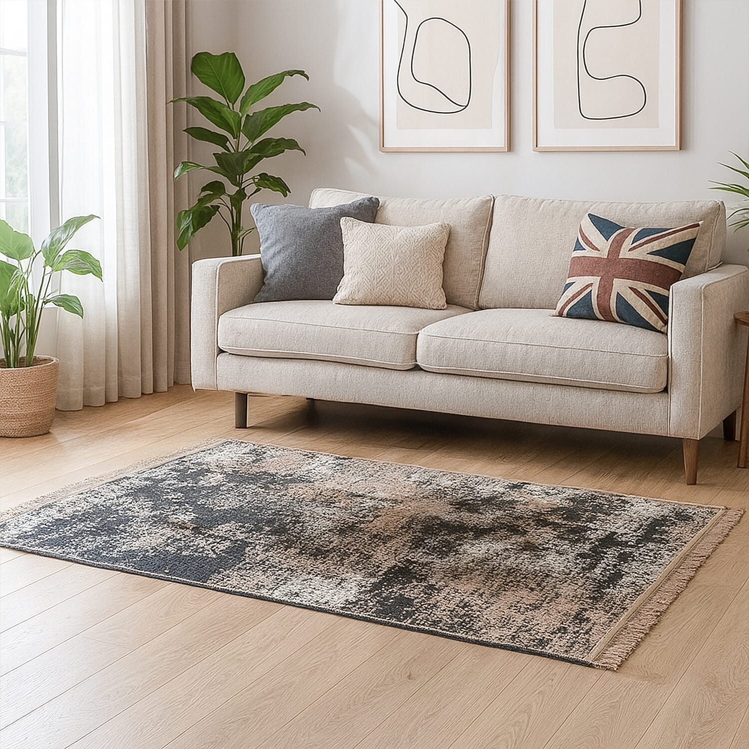 Turkish  Authentic Traditional Kilim Rug (Size 120x80 cm) - Grey