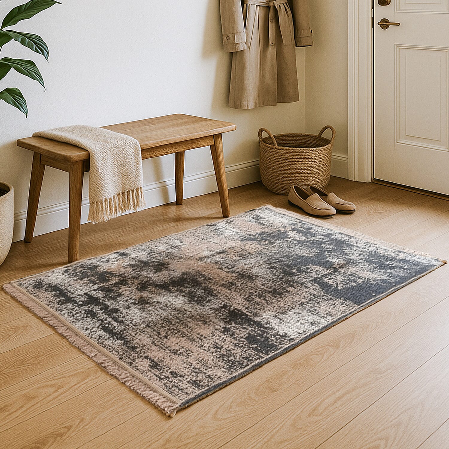 Turkish  Authentic Traditional Kilim Rug (Size 120x80 cm) - Grey