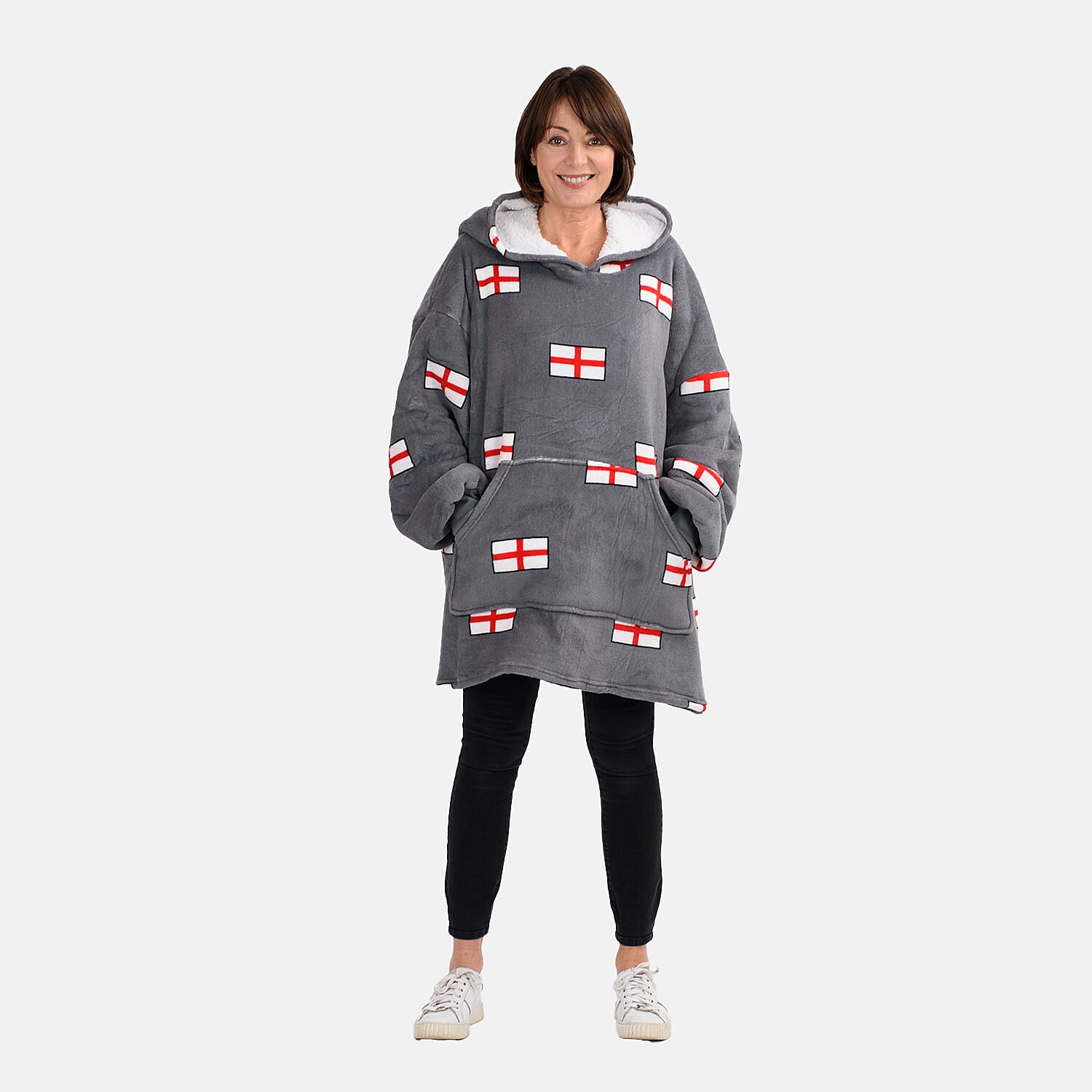 Oversized Fleece Hoodie Blanket -Slate