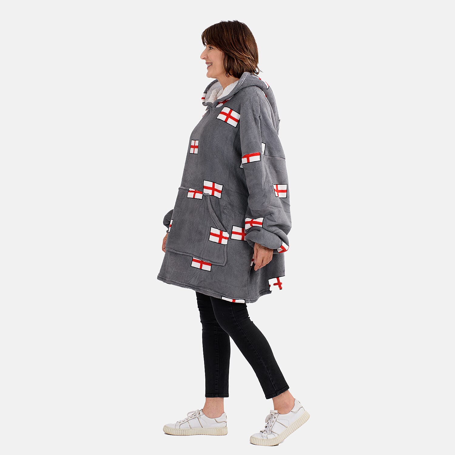 Oversized Fleece Hoodie Blanket -Slate