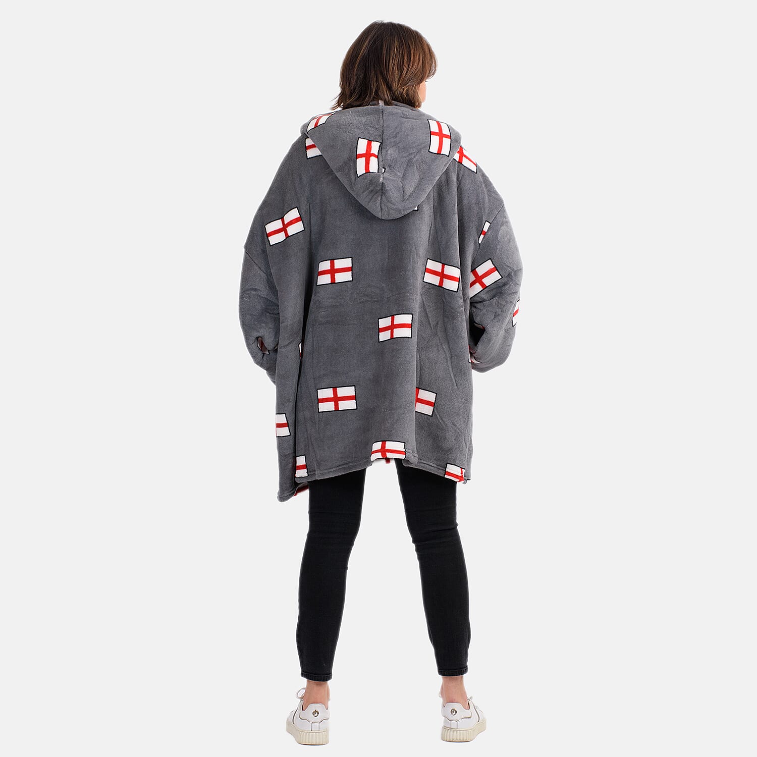 Oversized Fleece Hoodie Blanket -Slate