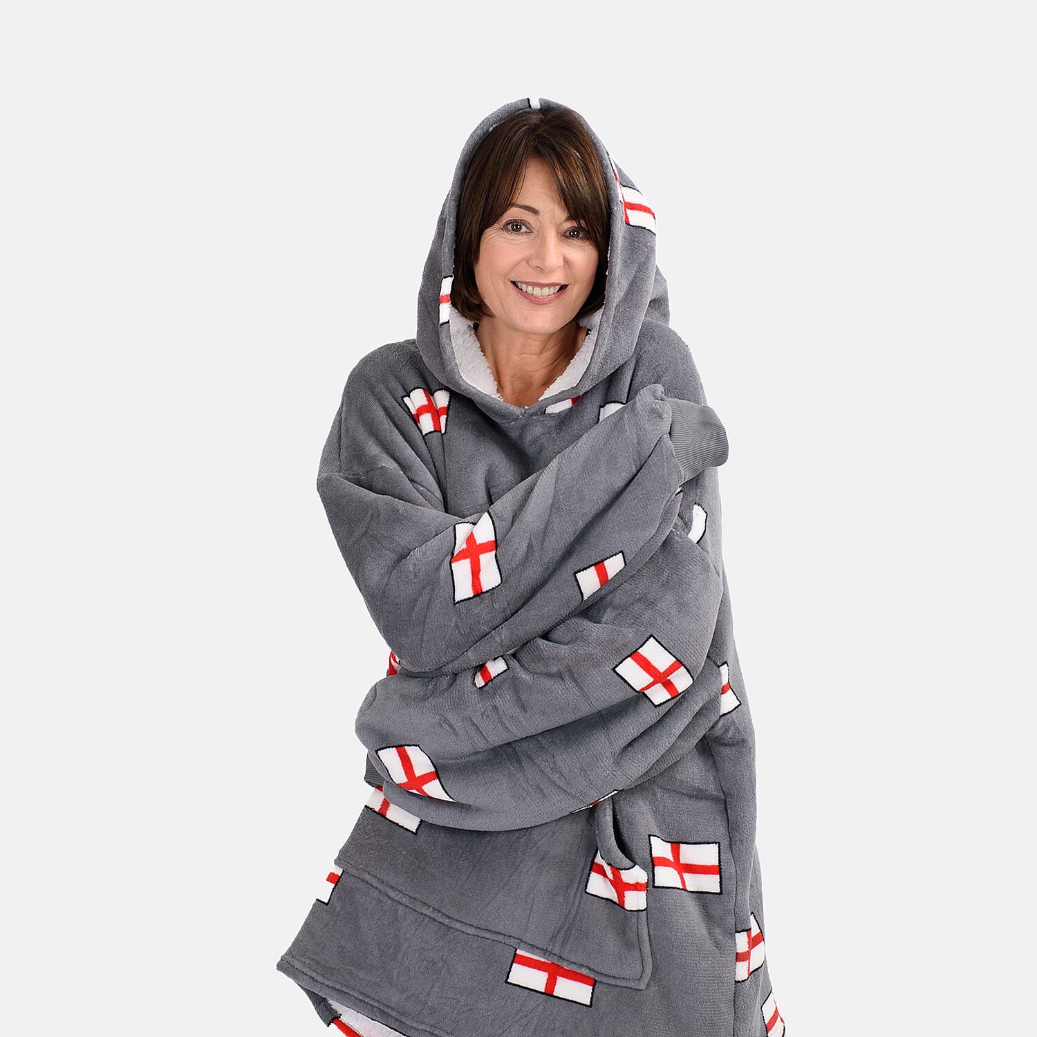 Oversized Fleece Hoodie Blanket -Slate