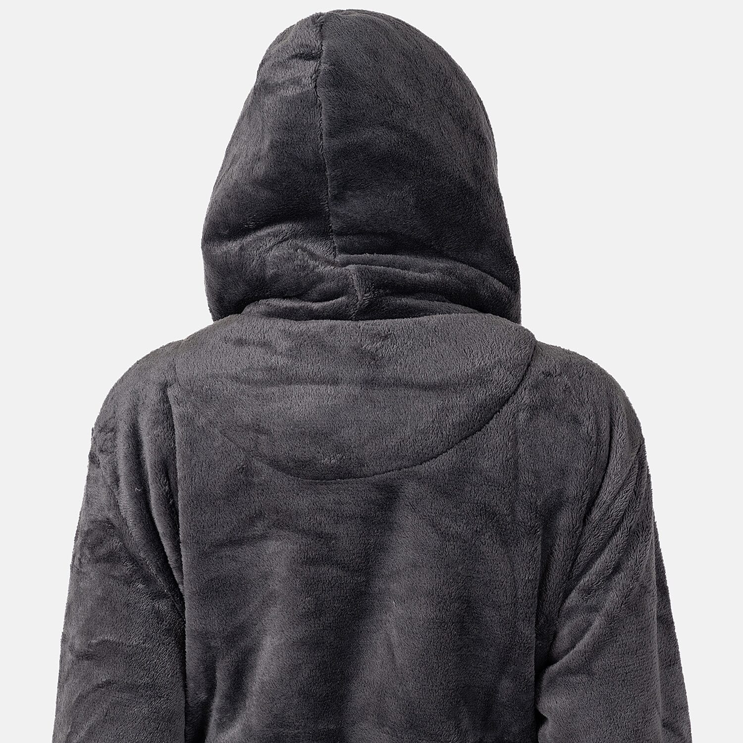 Charlotte West Ladies Zip Up Thick Piled Robe (Size 8-10) - Light Grey