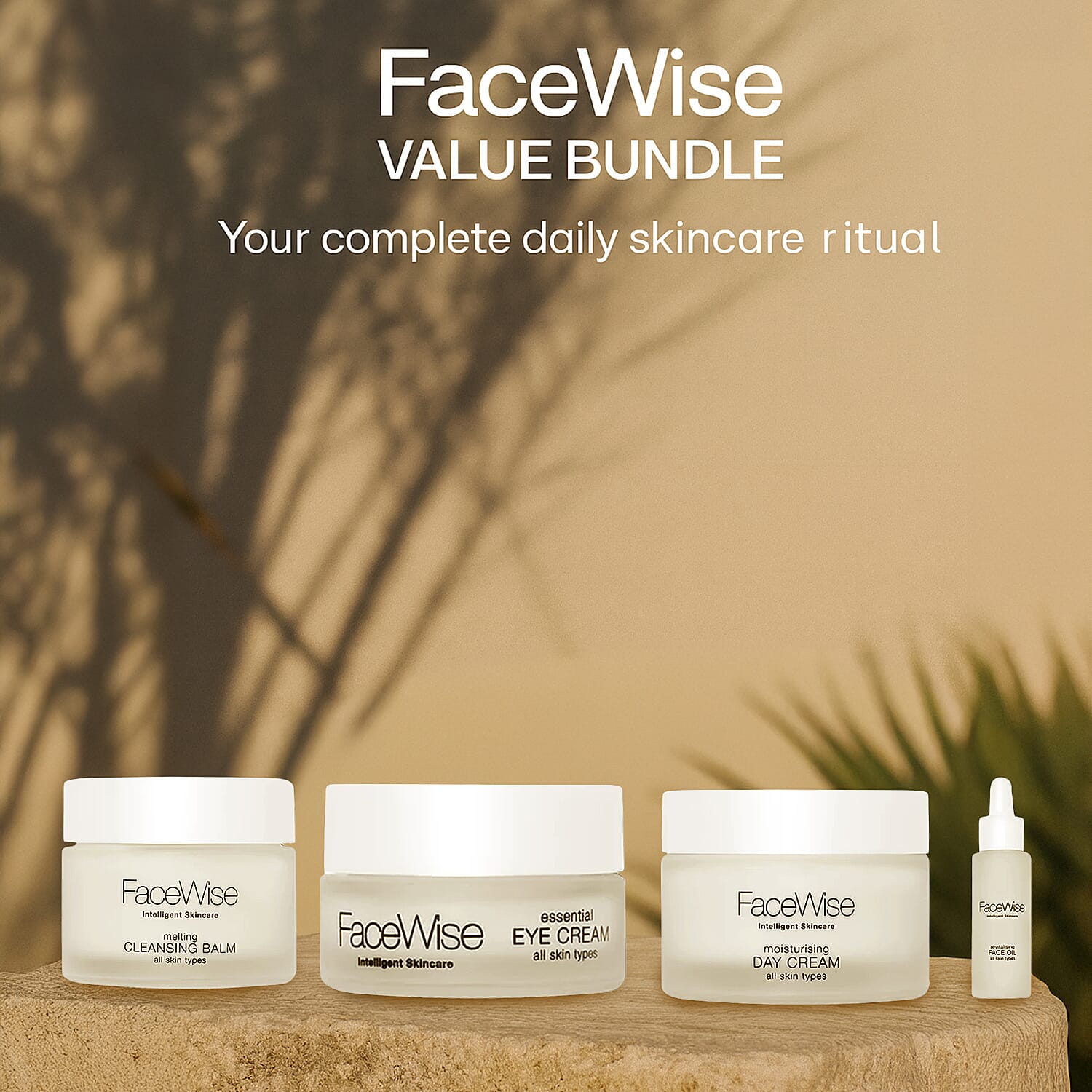 Facewise Value Bundle (Incl. Essential Eye Cream, Day Cream ,Face Oil and Face Balm)