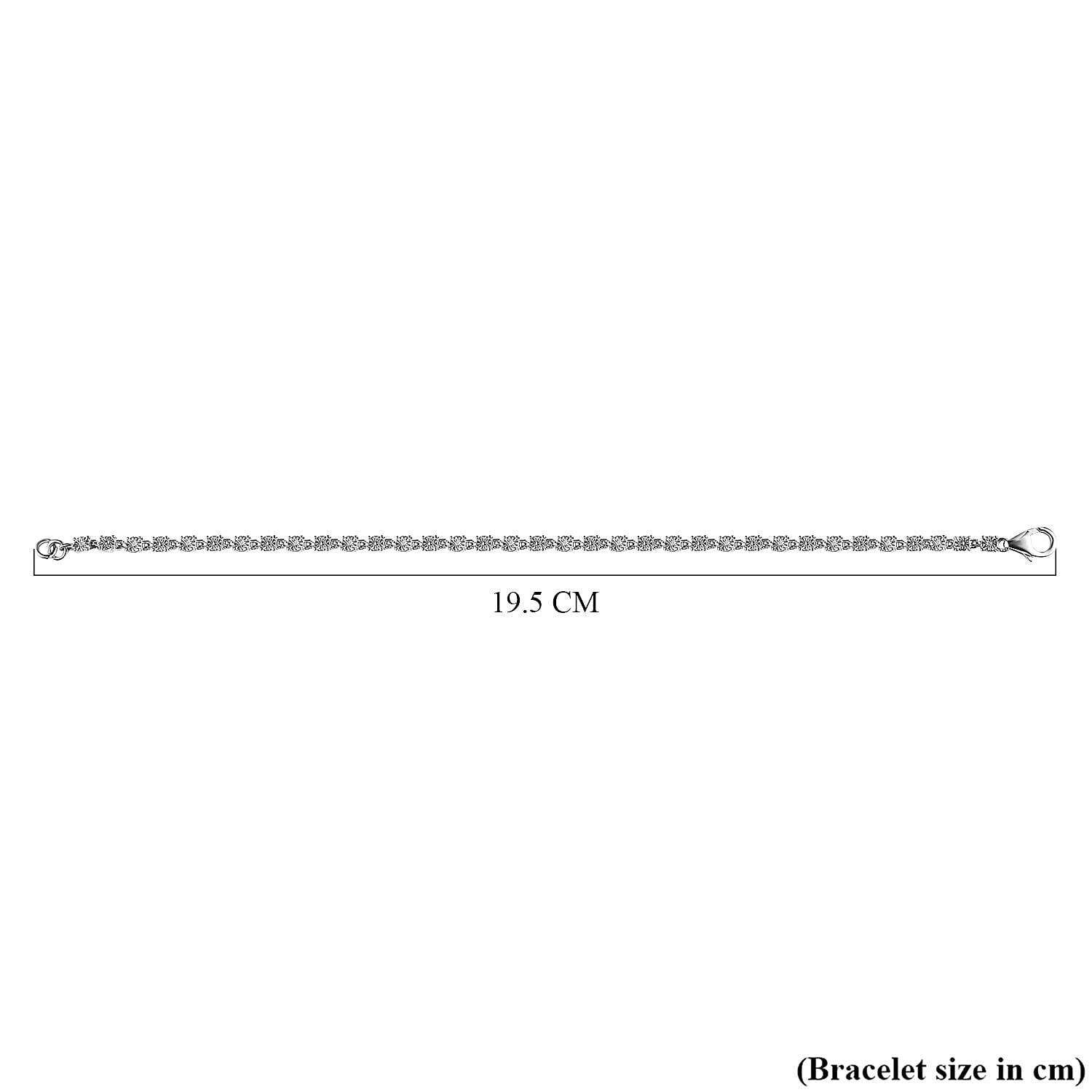 White Diamond Fancy Bracelet (Size - 7.5) in Platinum Overlay Sterling Silver 0.06 ct, Silver Wt. 5.35 Gms 0.057 Ct.