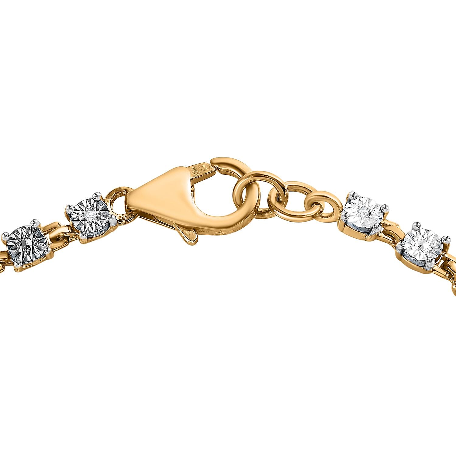 Designer Inspired  - Diamond Bracelet (Size - 7.5) in 18K Yellow Gold Vermeil Plated Sterling Silver