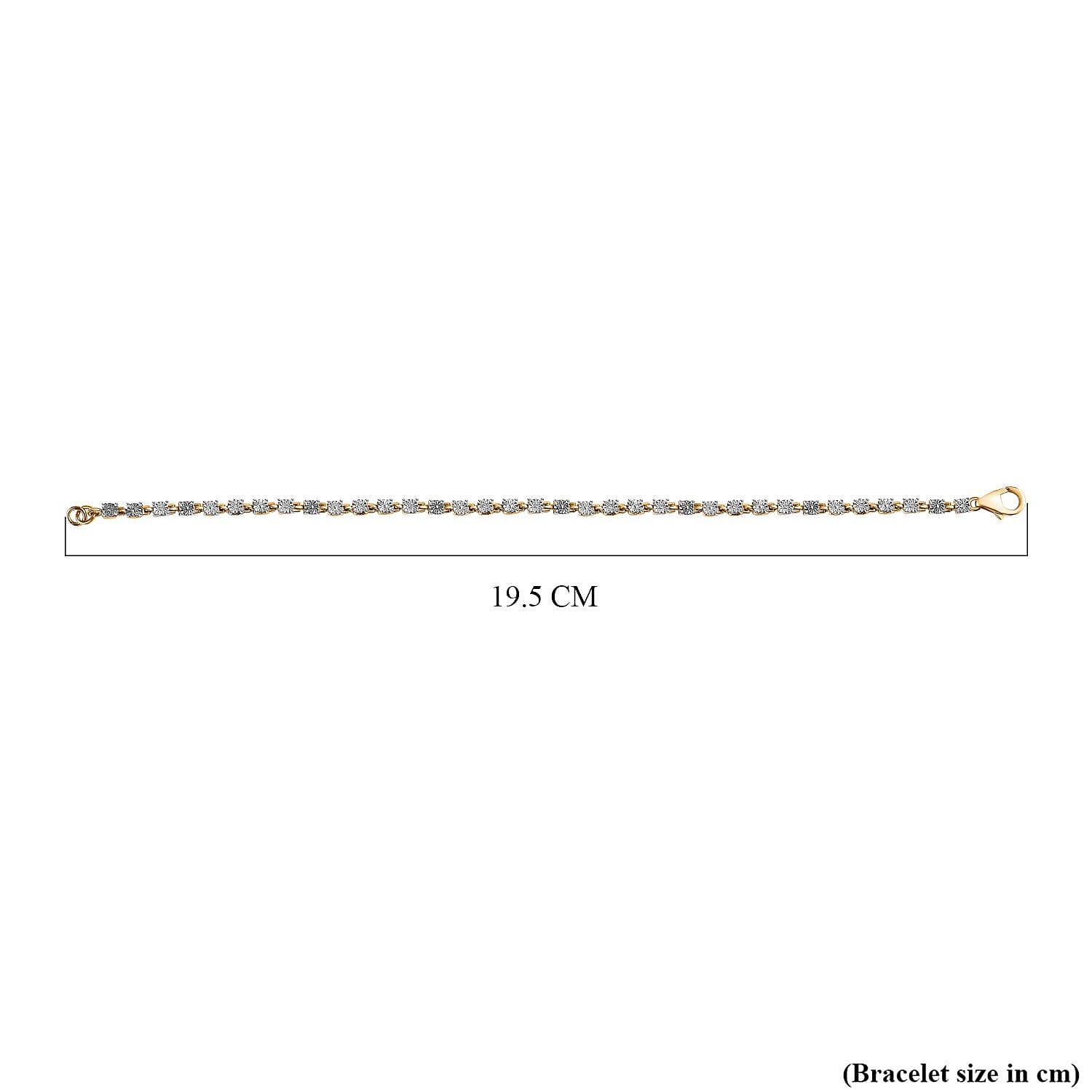 Designer Inspired  - Diamond Bracelet (Size - 7.5) in 18K Yellow Gold Vermeil Plated Sterling Silver