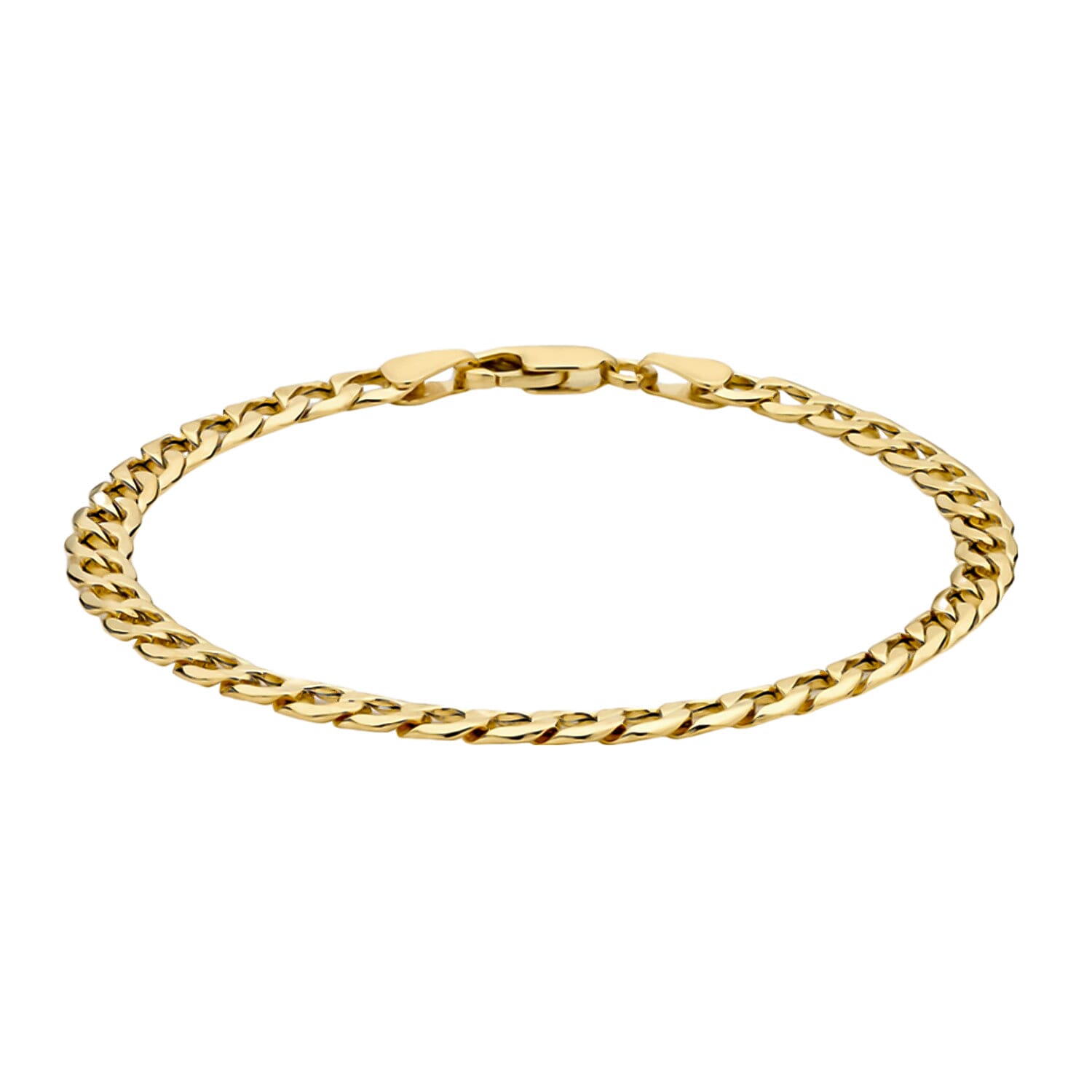 One Time Italian CloseOut- 9K Yellow Gold Curb Bracelet (Size - 7.5)