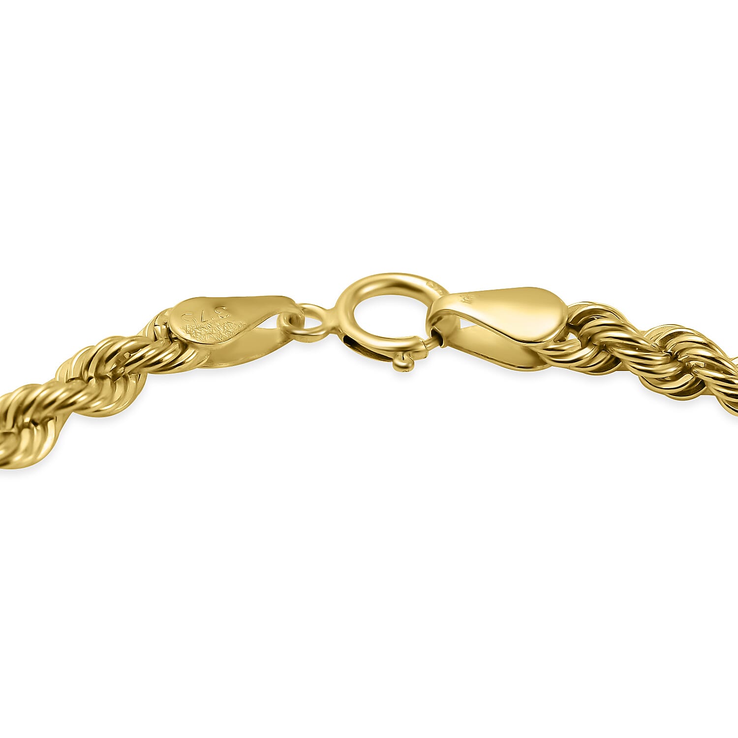 Hatton Garden Closeout - 9K Yellow Gold Rope Bracelet (Size - 7.25)